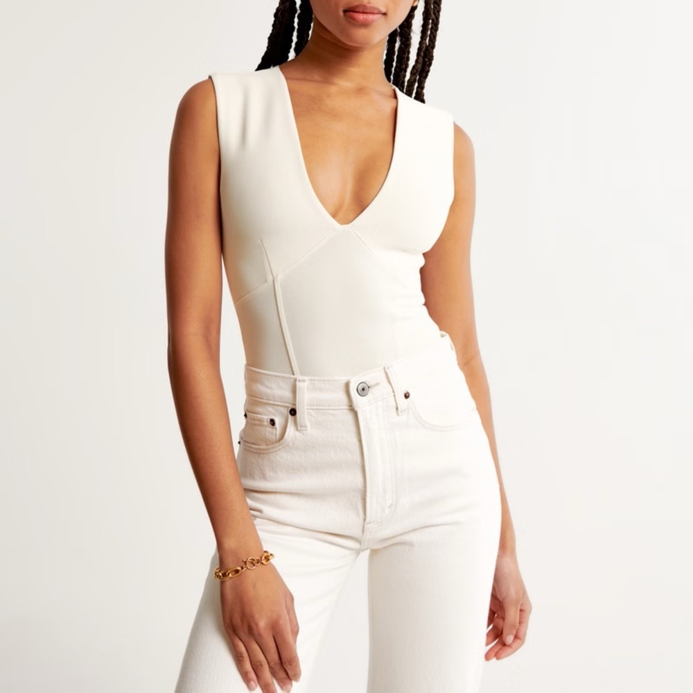 A&F Crepe Plunge Bodysuit